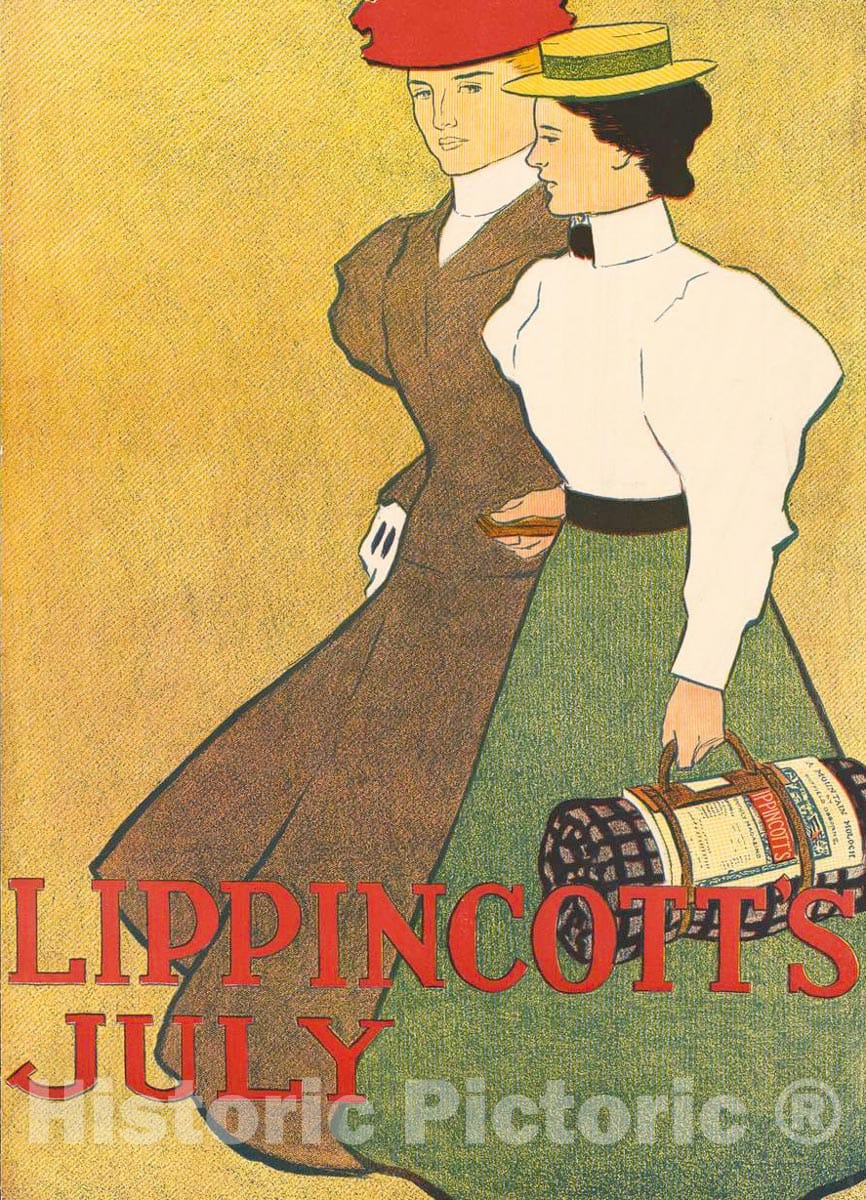 Vintage Poster -  Lippincott's July -  J.J. Gould., Historic Wall Art