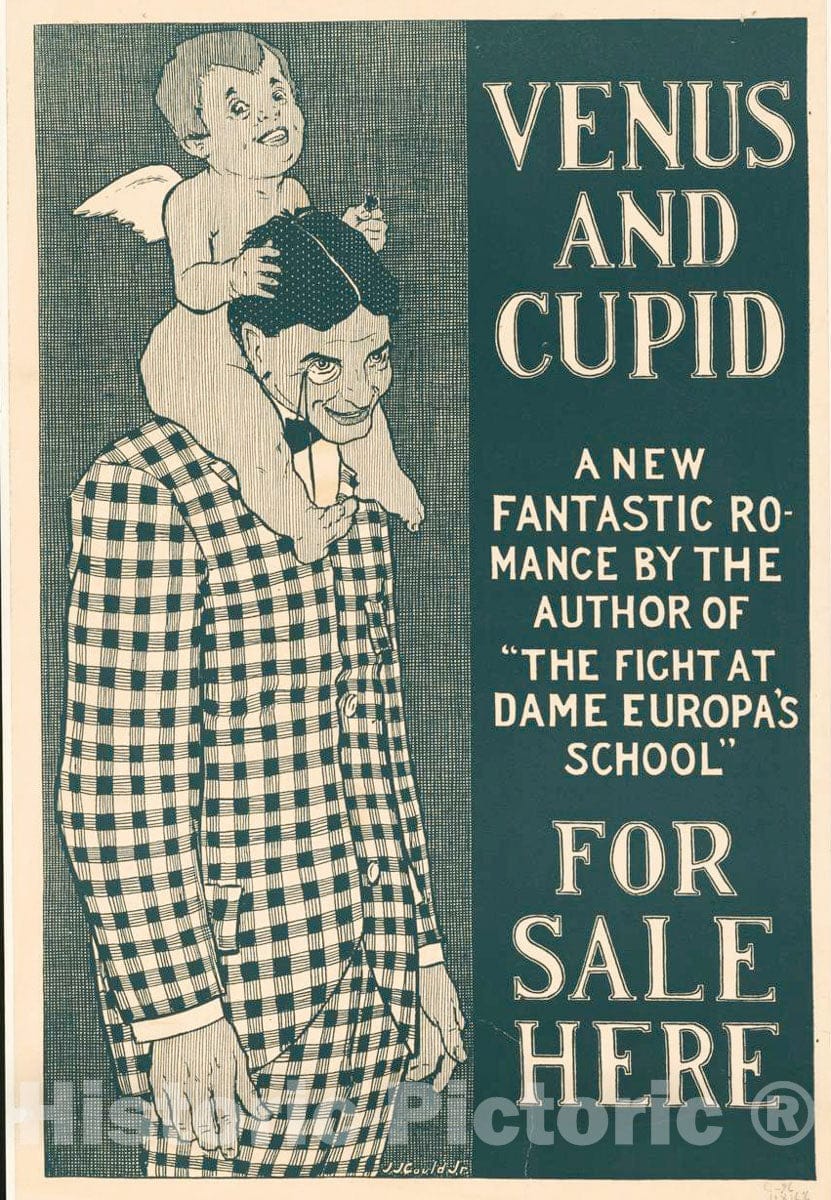 Vintage Poster -  Venus and Cupid, a New Fantastic Romance by The Author of The Fight at Dame Europa's School for Sale here -  J.J. Gould, Jr., Historic Wall Art