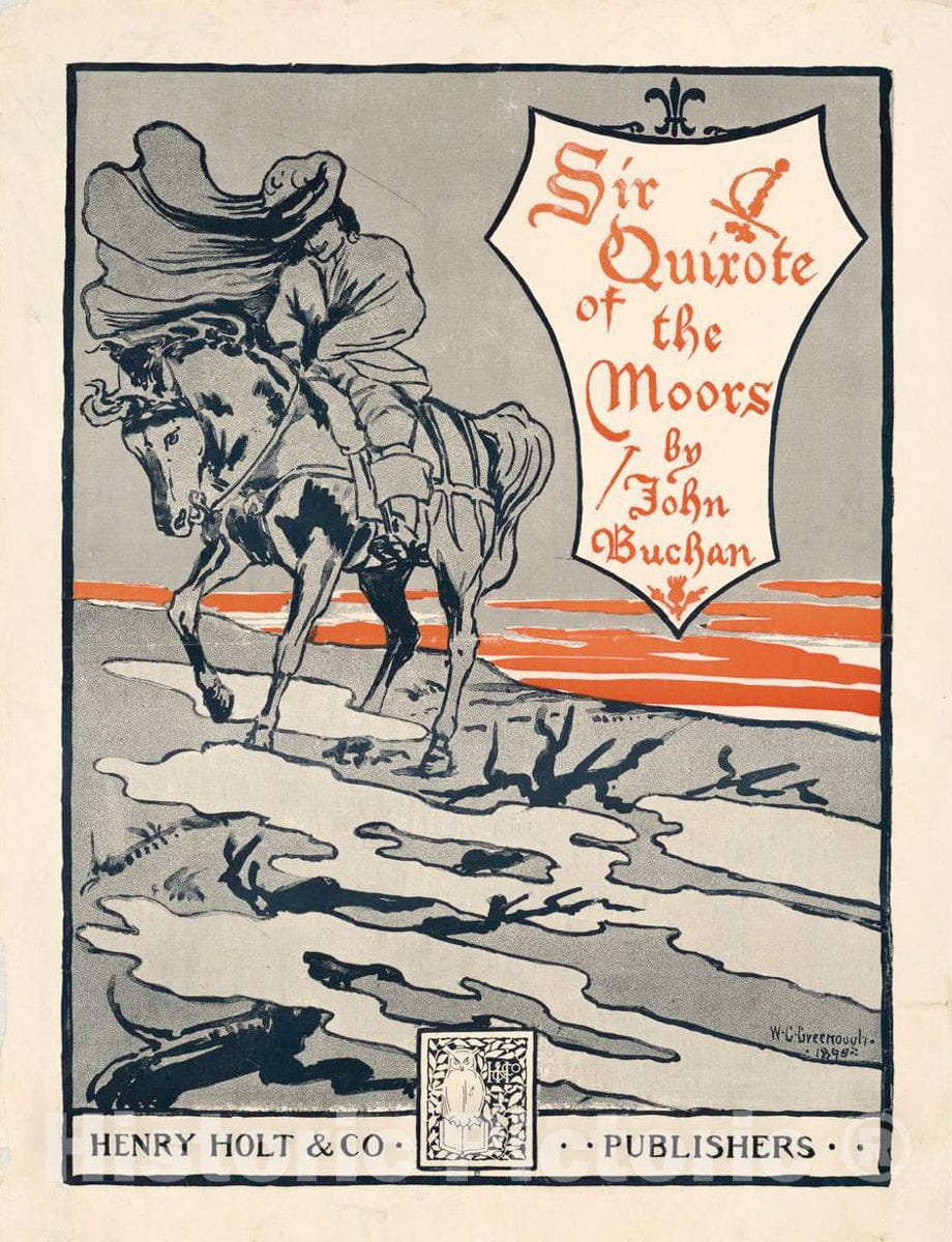 Vintage Poster -  Sir Quixote of The Moors by John Buchan -  W.C. Greenough, 1895., Historic Wall Art