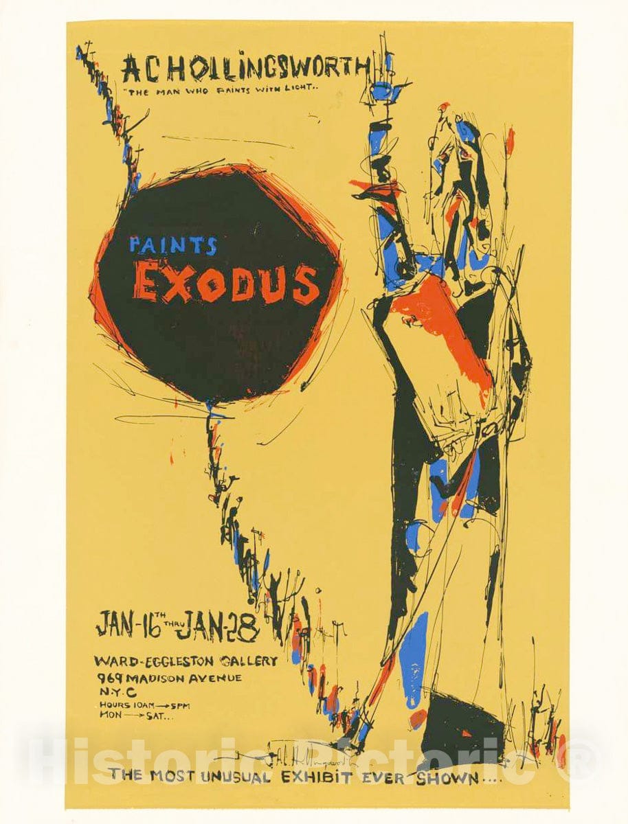 Vintage Poster - A.C. Hollingsworth, The Man who Paints with Light, Paints Exodus - A.C. Hollingsworth., Historic Wall Art