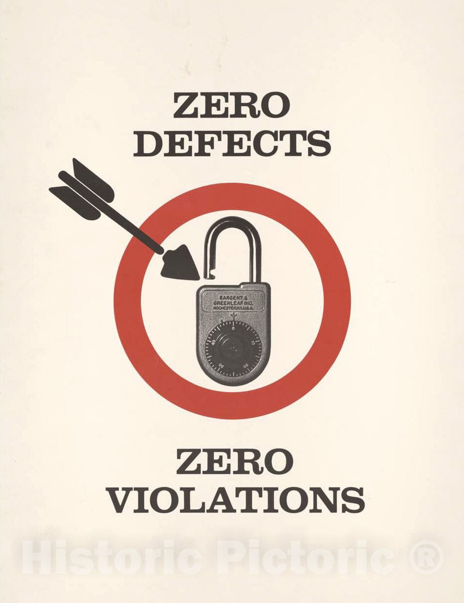 Vintage Poster -  Zero Defects, Zero violations, Historic Wall Art