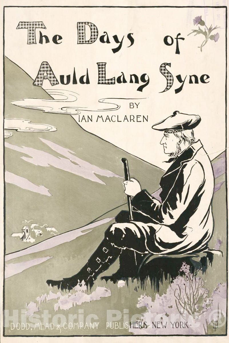 Vintage Poster -  The Days of Auld Lang Syne by Ian Maclaren -  L.F.H., Historic Wall Art