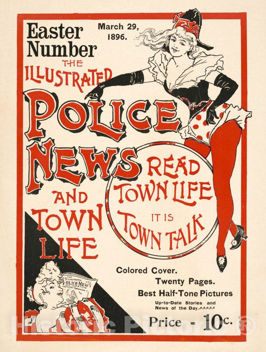 Vintage Poster -  The Illustrated Police News and Town Life., Historic Wall Art