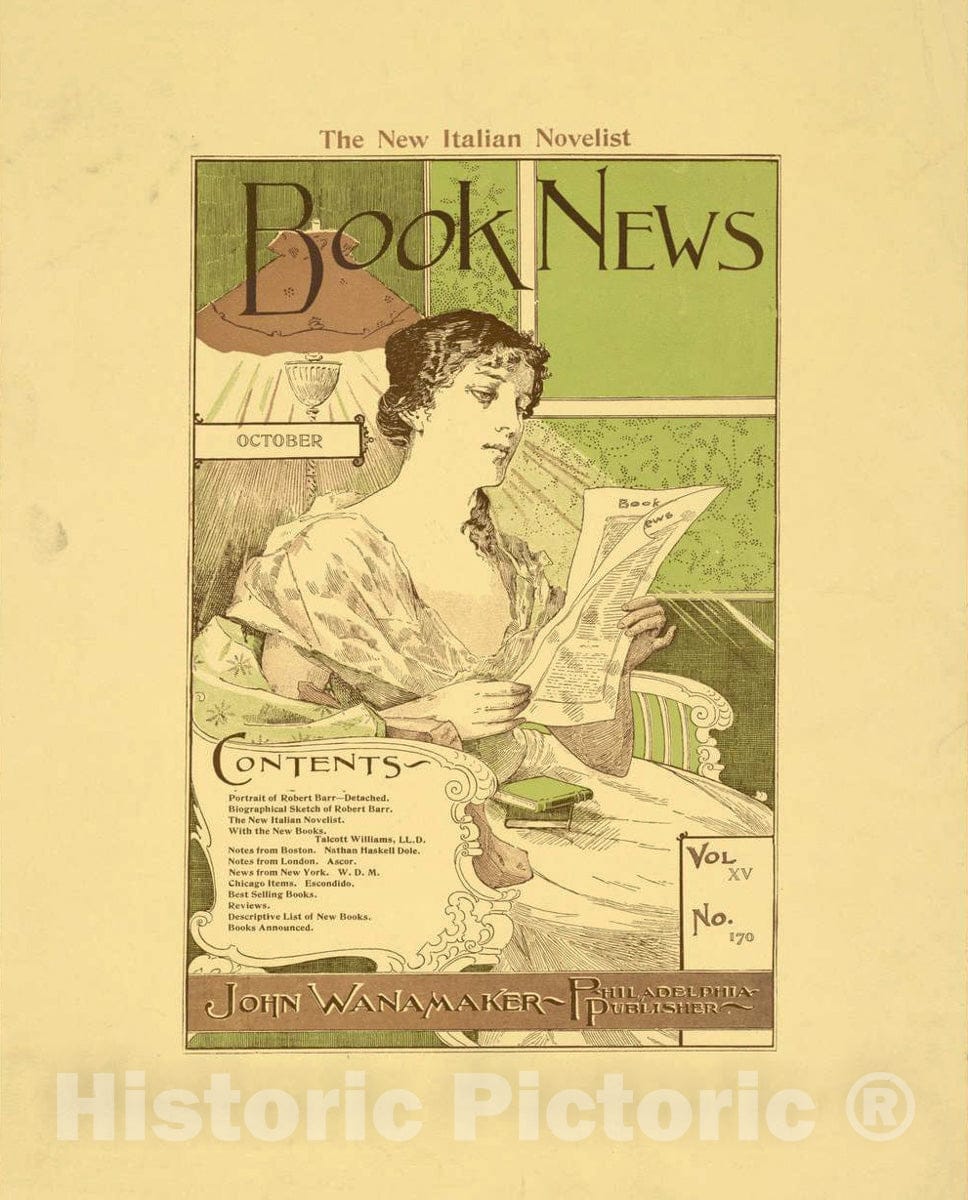 Vintage Poster -  Book News (October) Vol. XV No. 170., Historic Wall Art