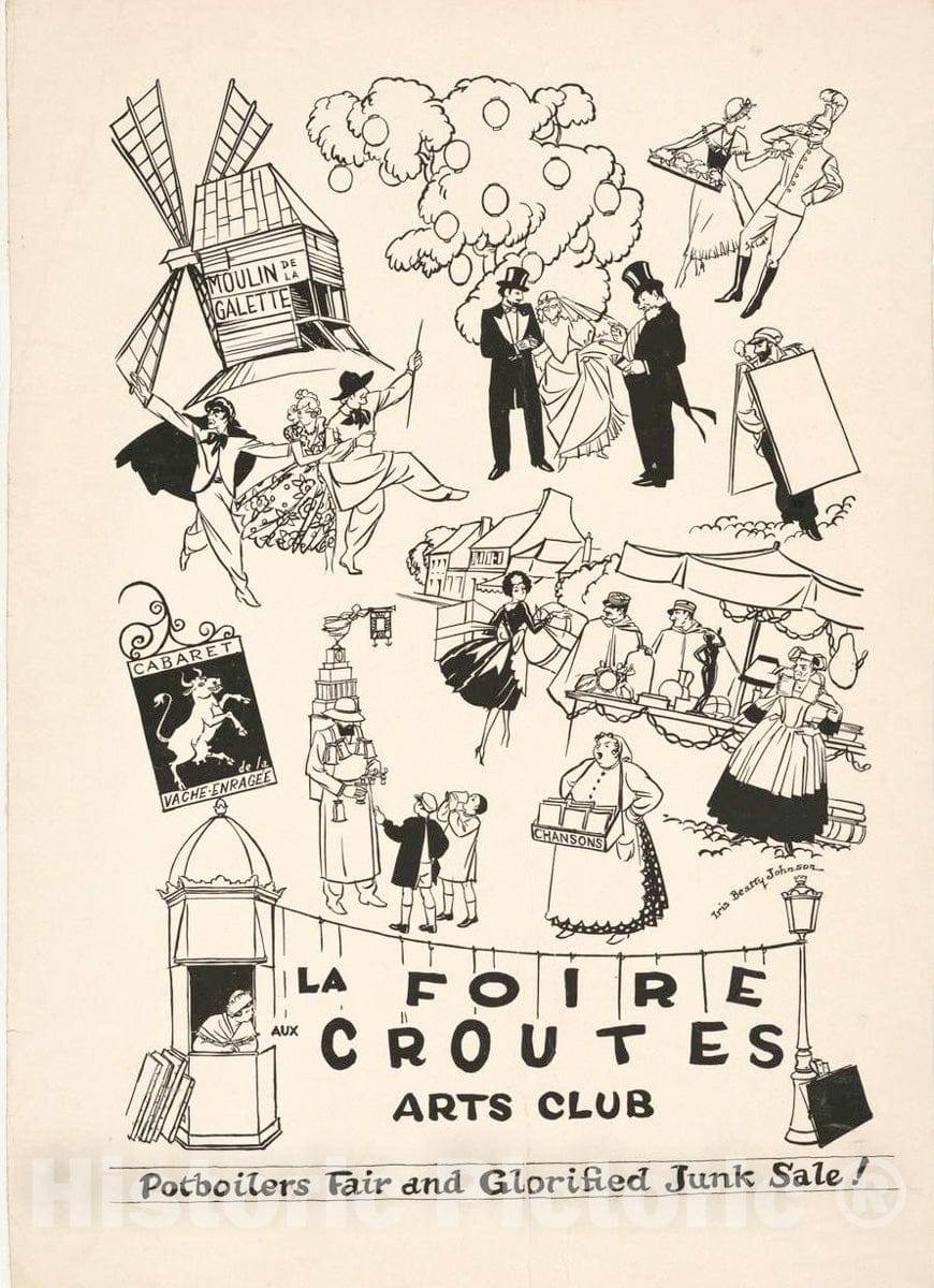 Vintage Poster -  La Foire aux Croutes at The Arts Club., Historic Wall Art