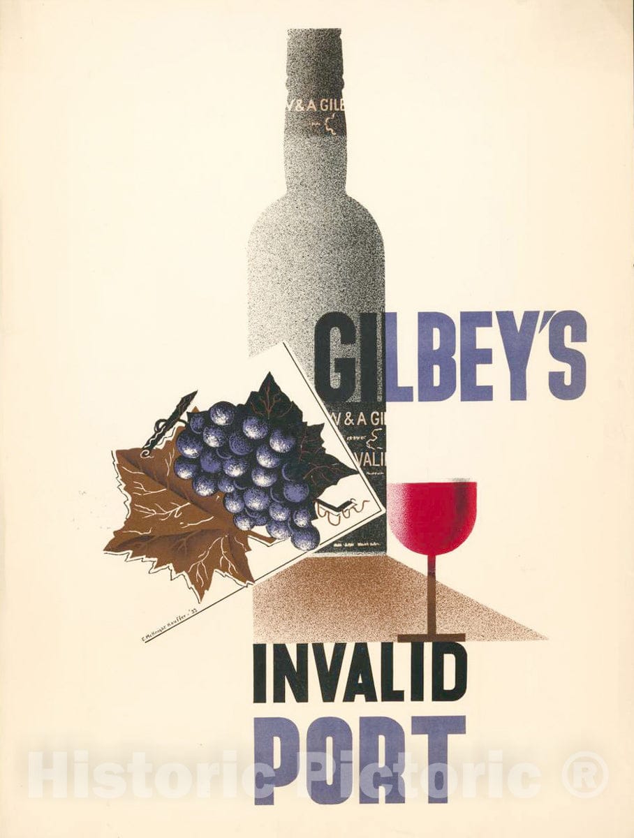 Vintage Poster -  Gilbey's Invalid Port. D 174, Historic Wall Art