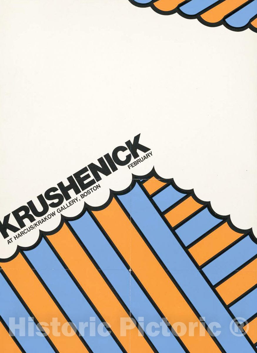 Vintage Poster -  Krushenick at Harcus Krakow Gallery, Boston. February., Historic Wall Art