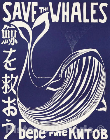 Vintage Poster -  Save The Whales., Historic Wall Art