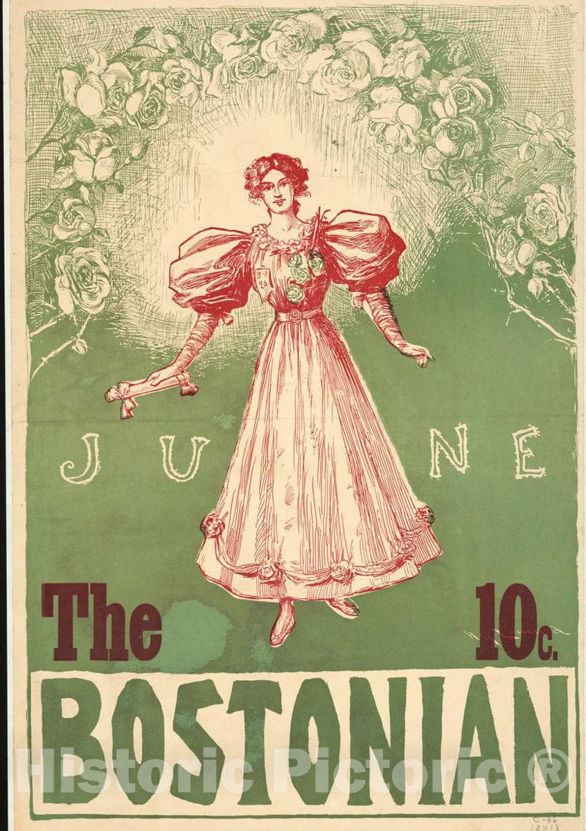 Vintage Poster -  The Bostonian. June. 10c., Historic Wall Art