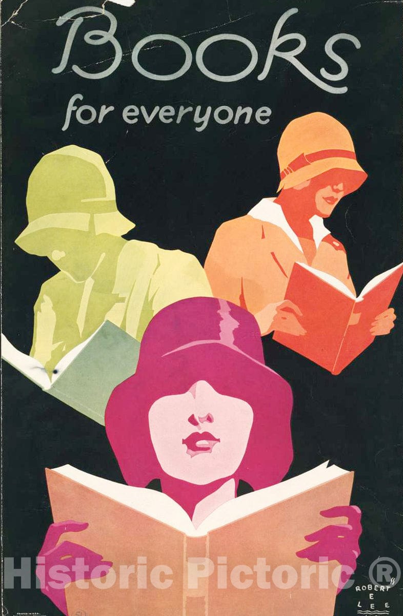 Vintage Poster -  Books for Everyone., Historic Wall Art