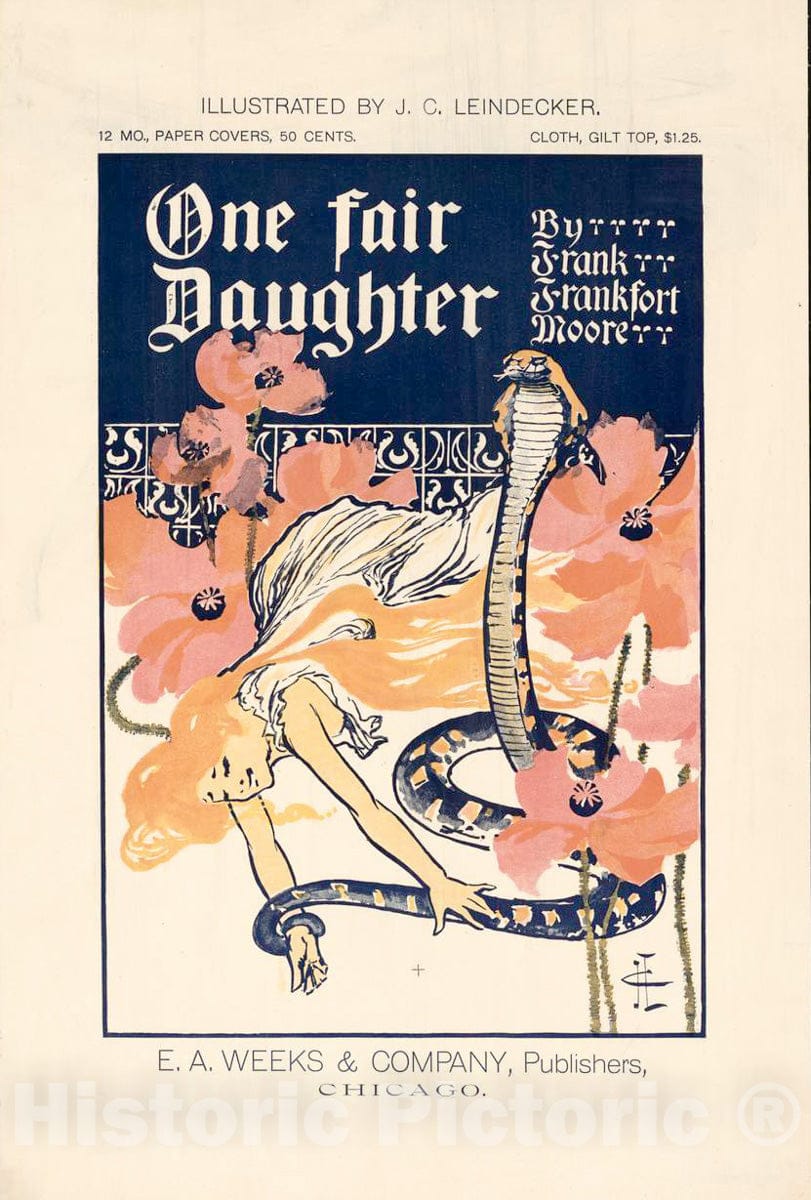 Vintage Poster -  One fair Daughter by Frank Frankfort Moore, Historic Wall Art