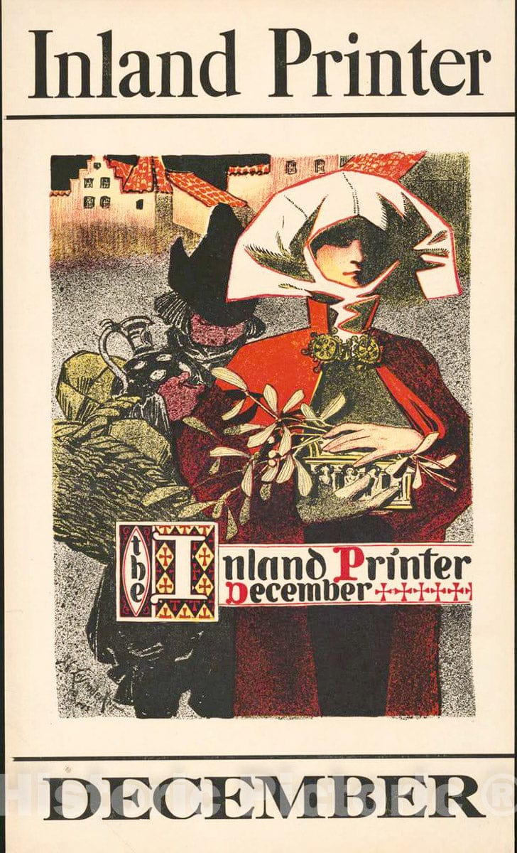 Vintage Poster -  Inland Printer, December, Historic Wall Art