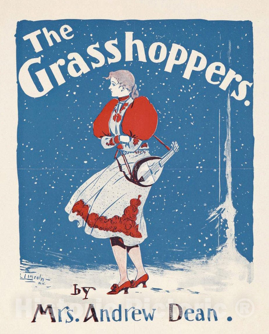 Vintage Poster -  The Grasshoppers by Mrs. Andrew Dean, Historic Wall Art