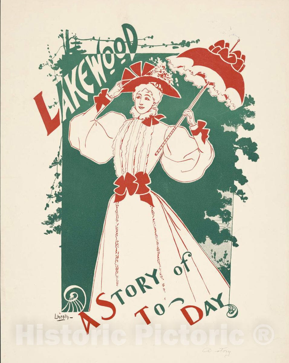 Vintage Poster -  Lakewood, a Story of to - Day, Historic Wall Art