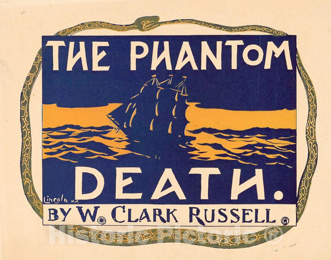 Vintage Poster -  The Phantom Death by W. Clark Russell, Historic Wall Art