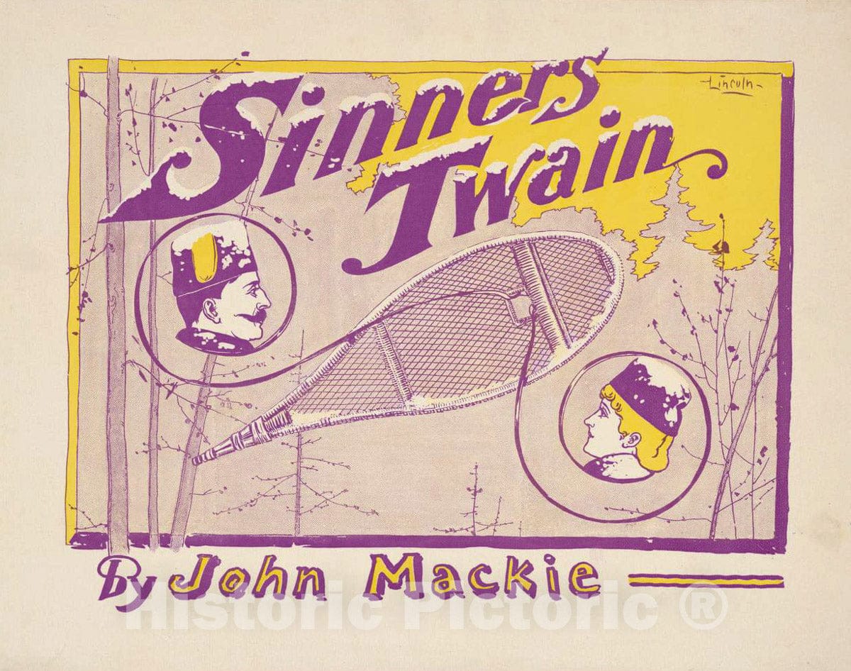 Vintage Poster -  Sinners Twain by John Mackie, Historic Wall Art