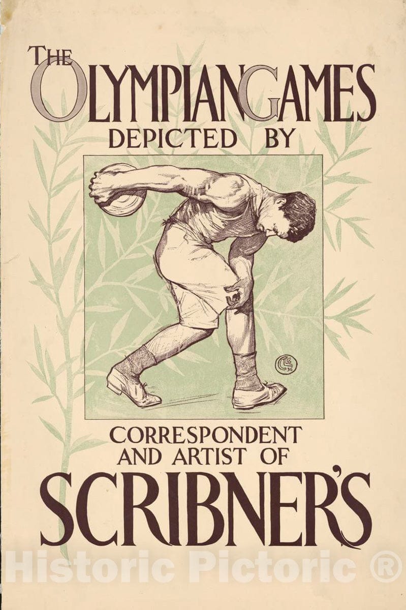 Vintage Poster -  The Olympian Games depicted by Correspondent and Artist of Scribner's, Historic Wall Art