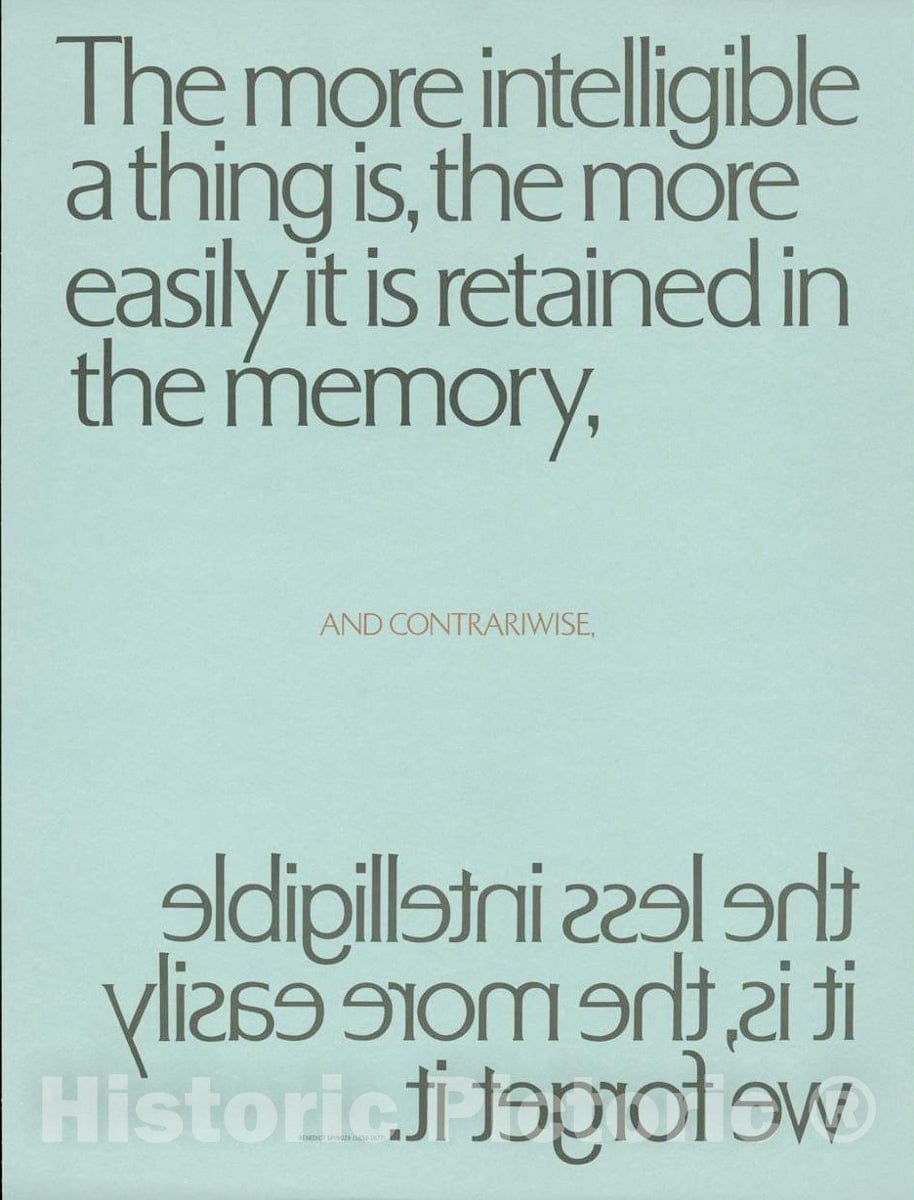 Vintage Poster -  The More Intelligible a Thing is, The More Easily it is retained in The Memory., Historic Wall Art