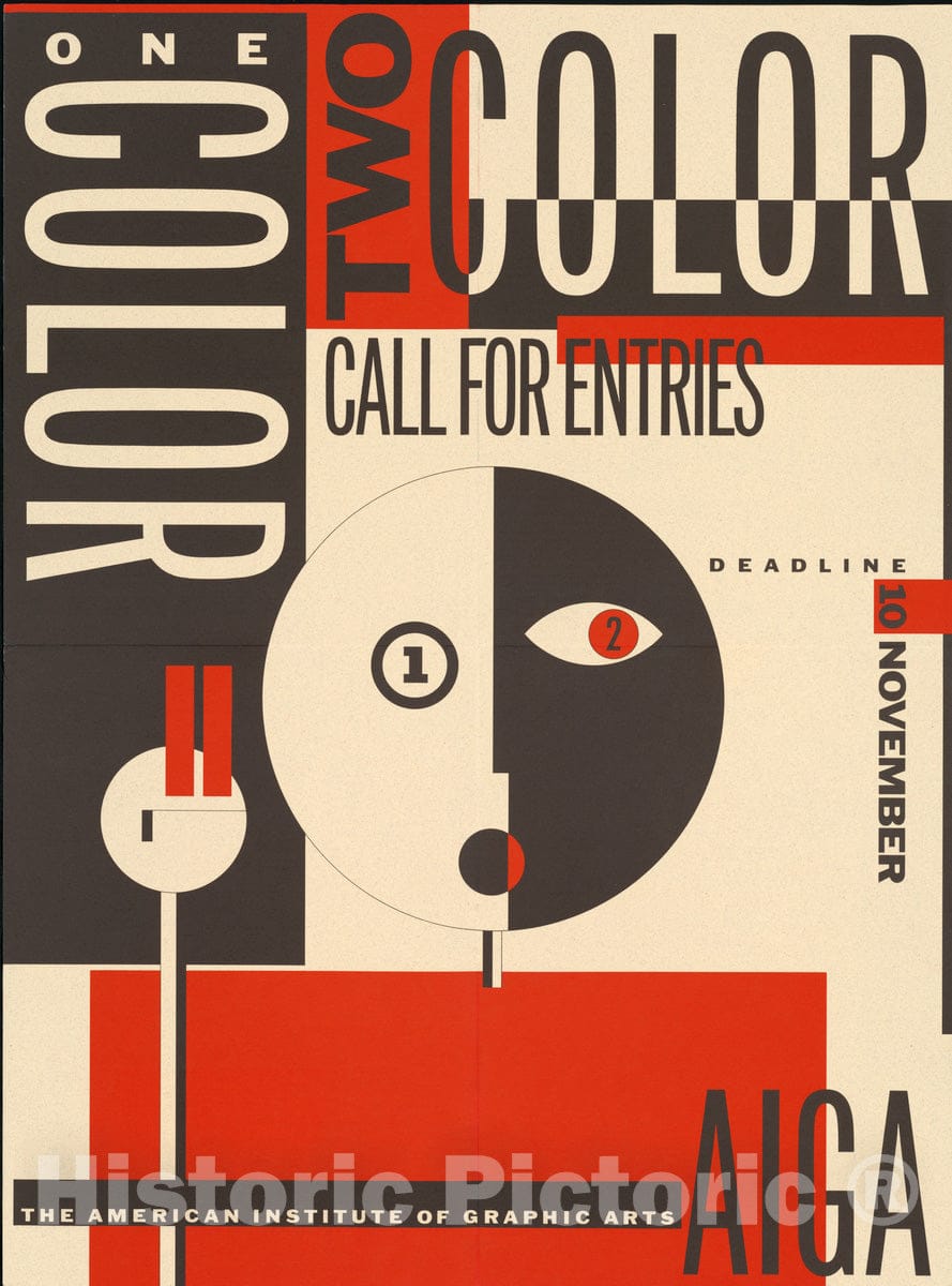 Vintage Poster -  One Color -  Two Color -  Call for Entry -  AIGA, Historic Wall Art