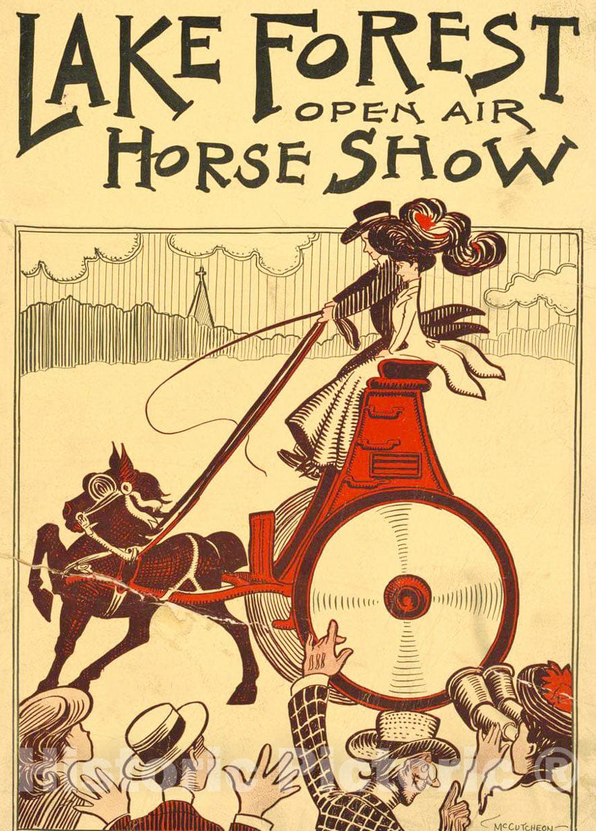 Vintage Poster -  Lake Forest Open air Horse Show, Historic Wall Art