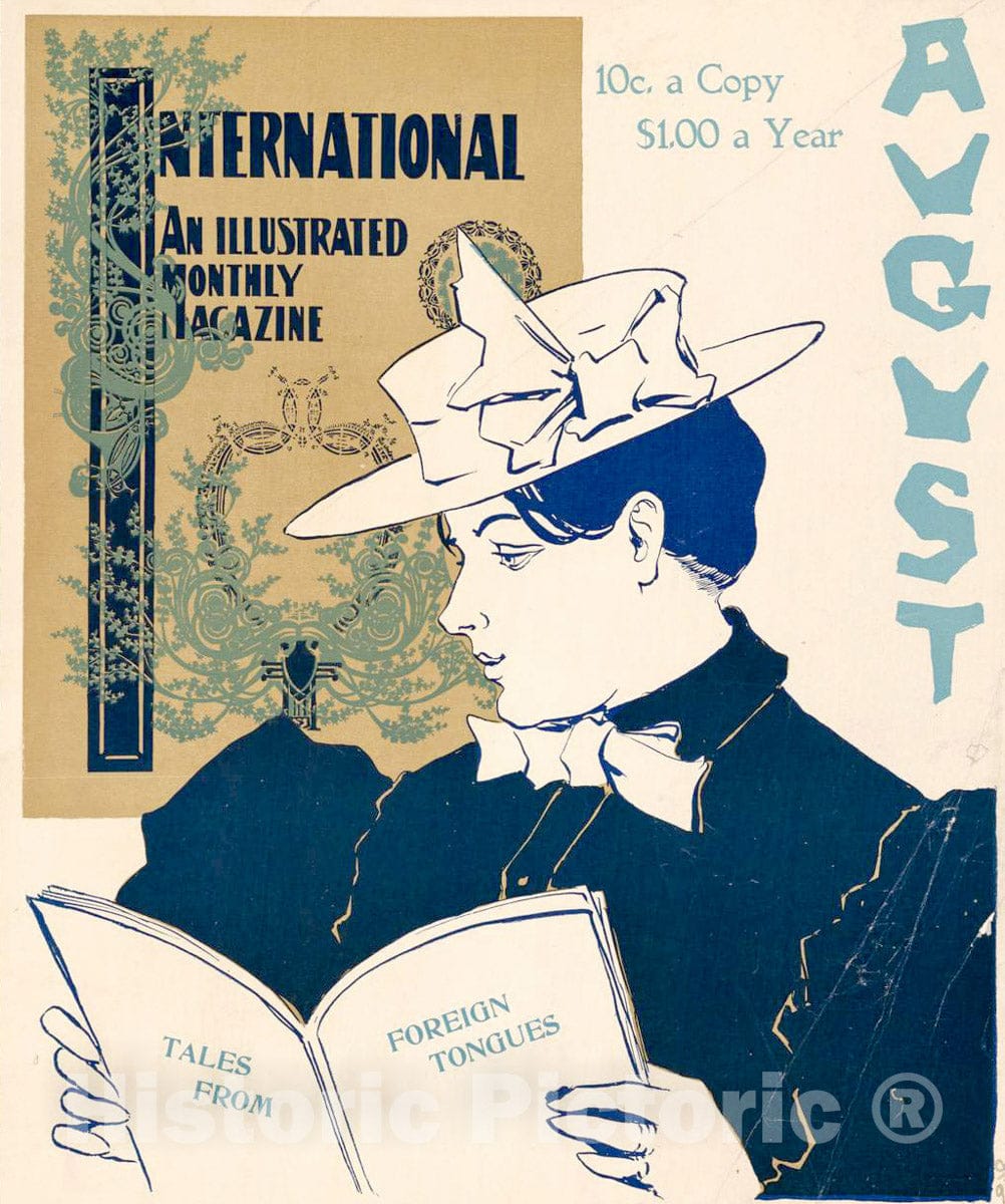 Vintage Poster -  International, an Illustrated Monthly Magazine. August, Historic Wall Art