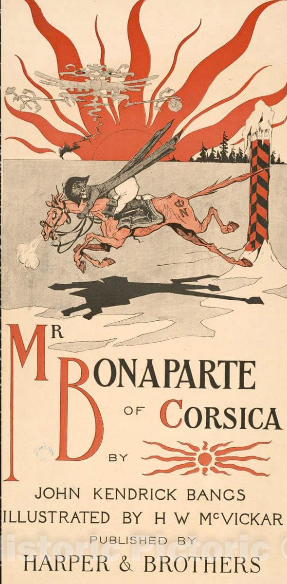 Vintage Poster -  Mr. Bonaparte of Corsica by John Kendrick Bangs, Illustrated by H.W. McVickar, Historic Wall Art