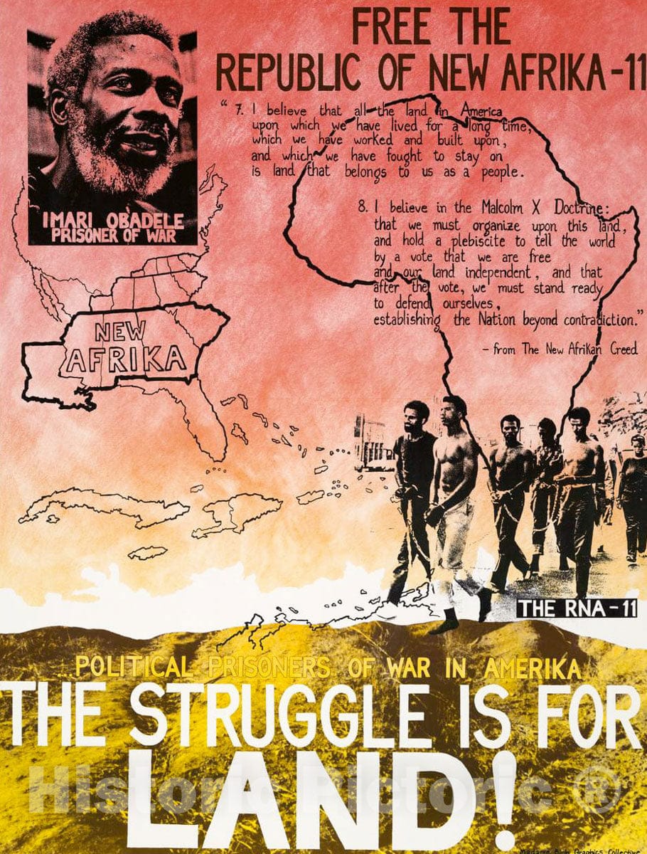 Vintage Poster -  The Struggle is for Land!., Historic Wall Art