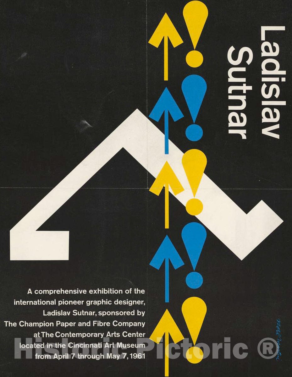 Vintage Poster -  Ladislav Sutnar. A Comprehensive Exhibition of The International Pioneer Graphic Designer., Historic Wall Art