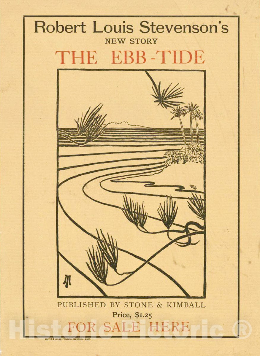 Vintage Poster -  Robert Louis Stevenson's New Story The Ebb Tide 1, Historic Wall Art