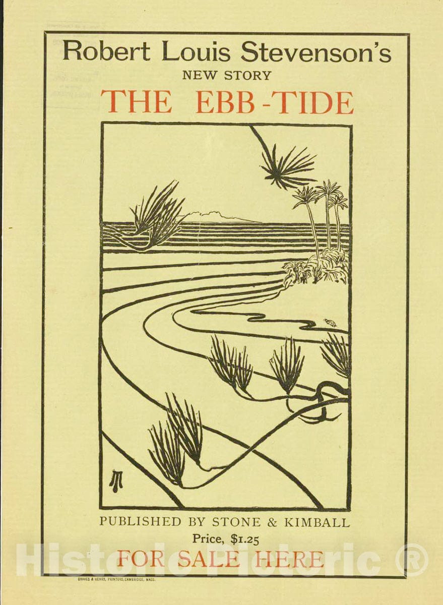 Vintage Poster -  Robert Louis Stevenson's New Story The Ebb Tide 2, Historic Wall Art