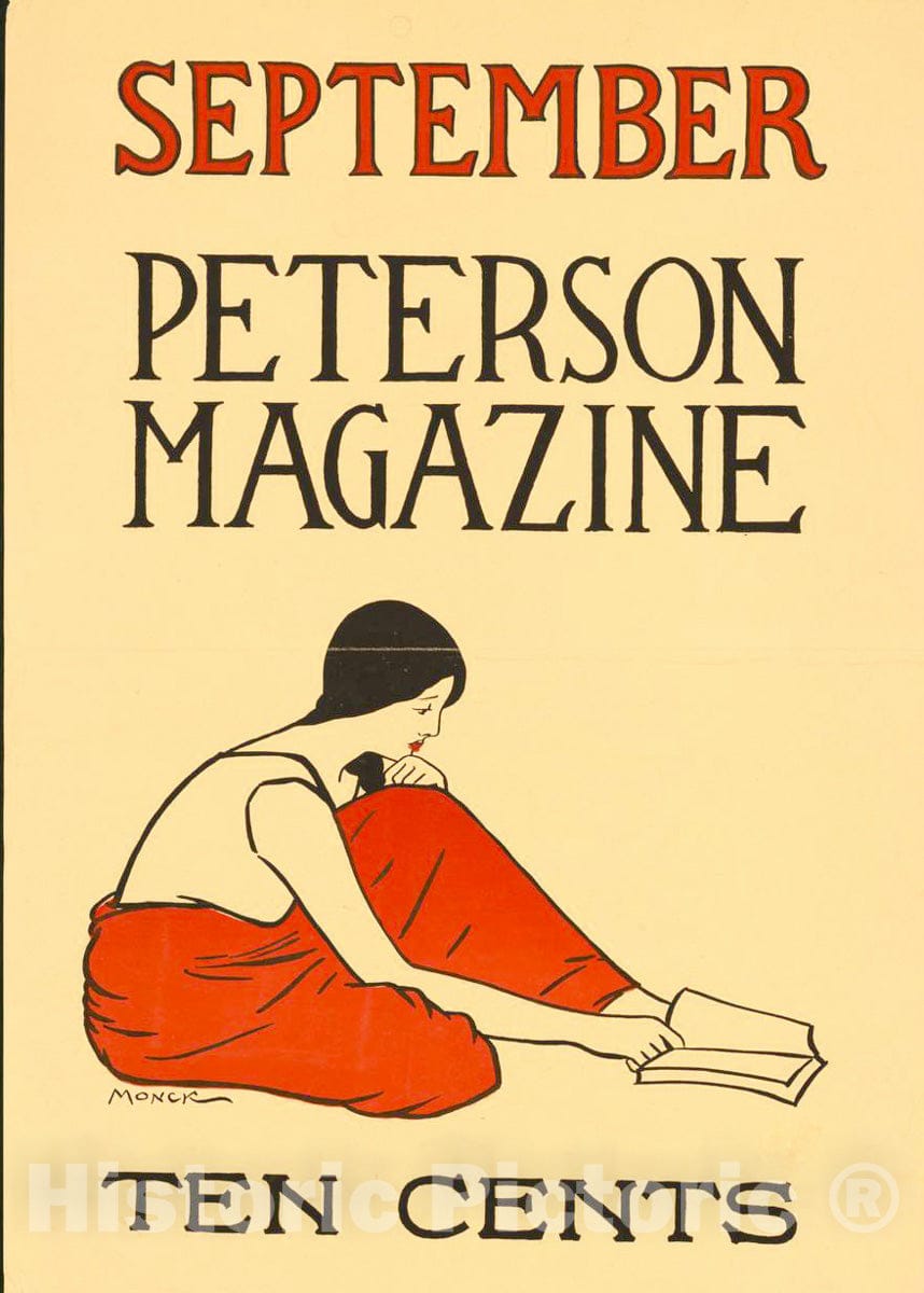 Vintage Poster -  September, Peterson Magazine, Ten Cents, Historic Wall Art