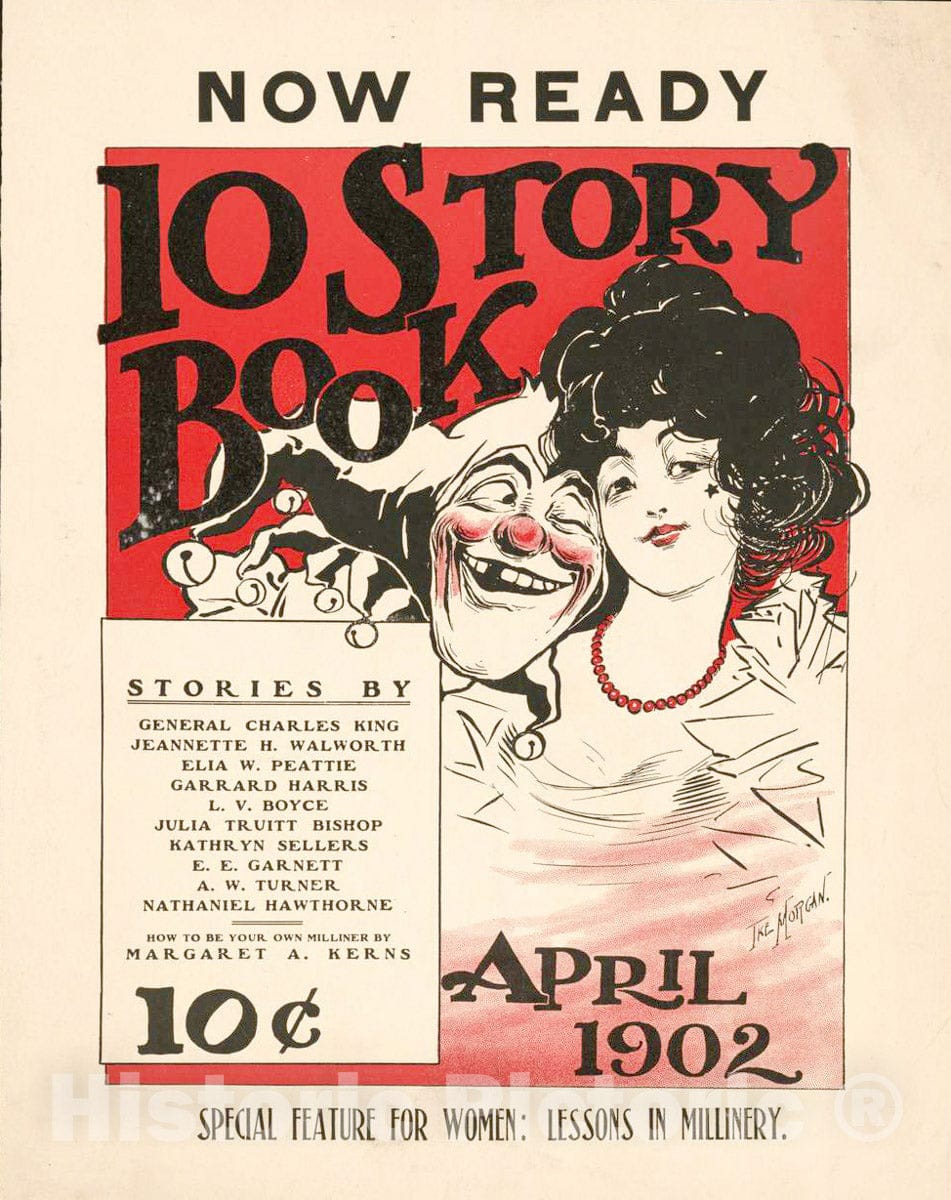 Vintage Poster -  10 Story Book, April 1902, Historic Wall Art