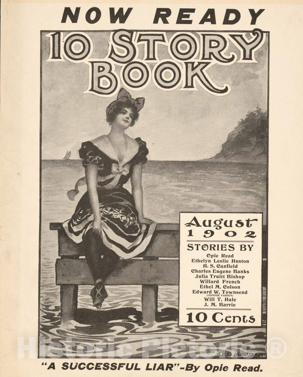 Vintage Poster -  10 Story Book, August 1902, Historic Wall Art