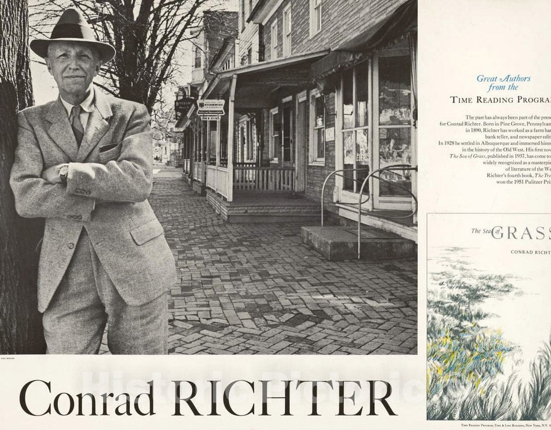 Vintage Poster -  Conrad Richter; Great Authors from The Time Reading Program, Historic Wall Art