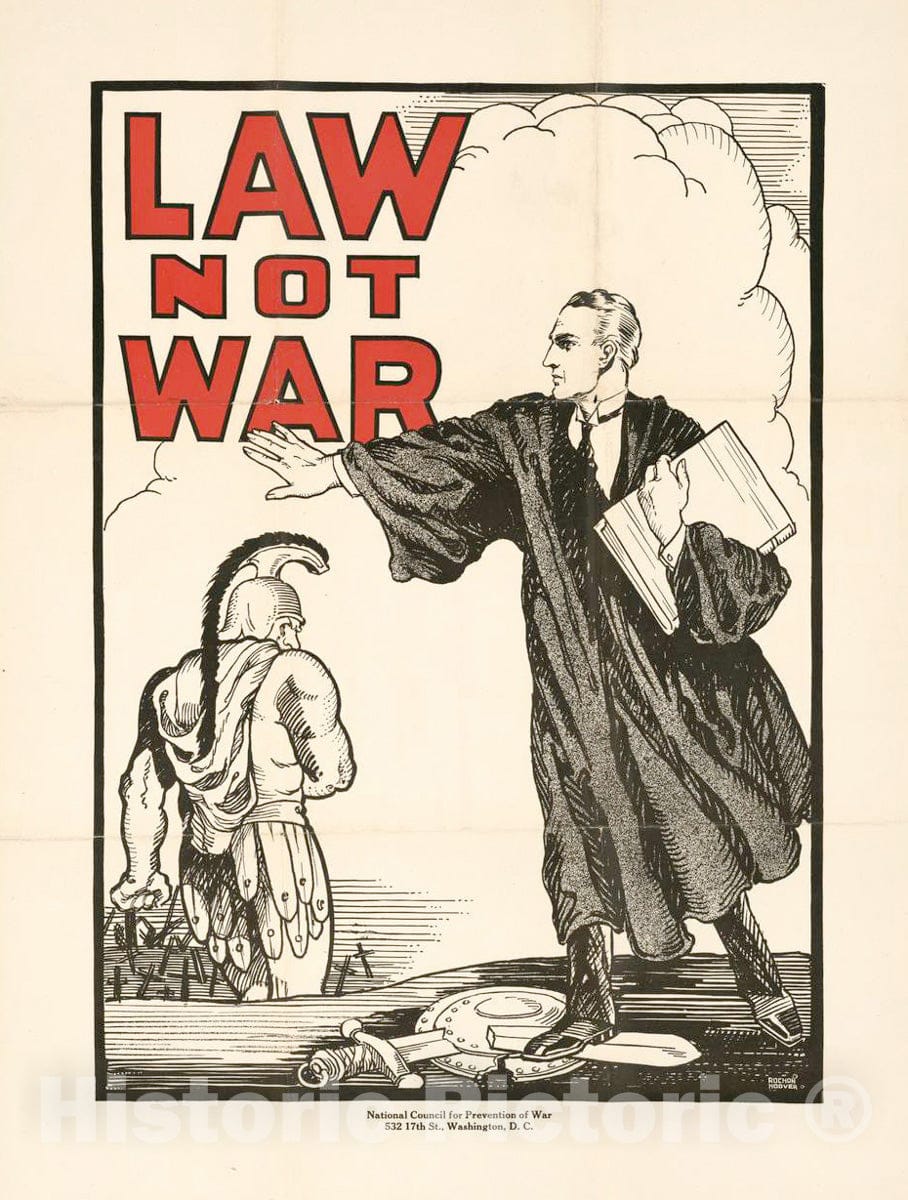 Vintage Poster - Law not war, Historic Wall Art