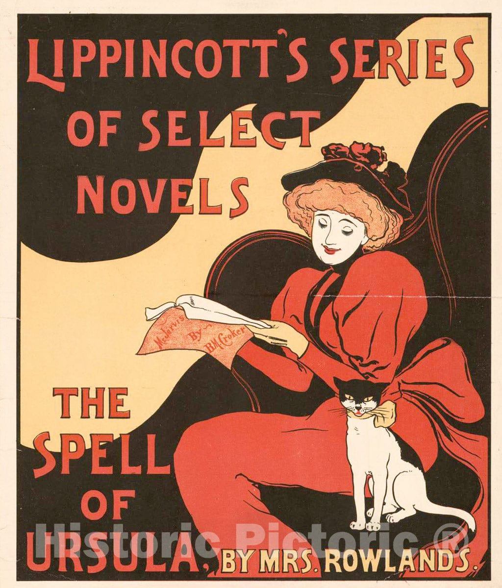 Vintage Poster -  The Spell of Ursula by Mrs. Rowlands. Lippincott's Series of Select Novels, Historic Wall Art