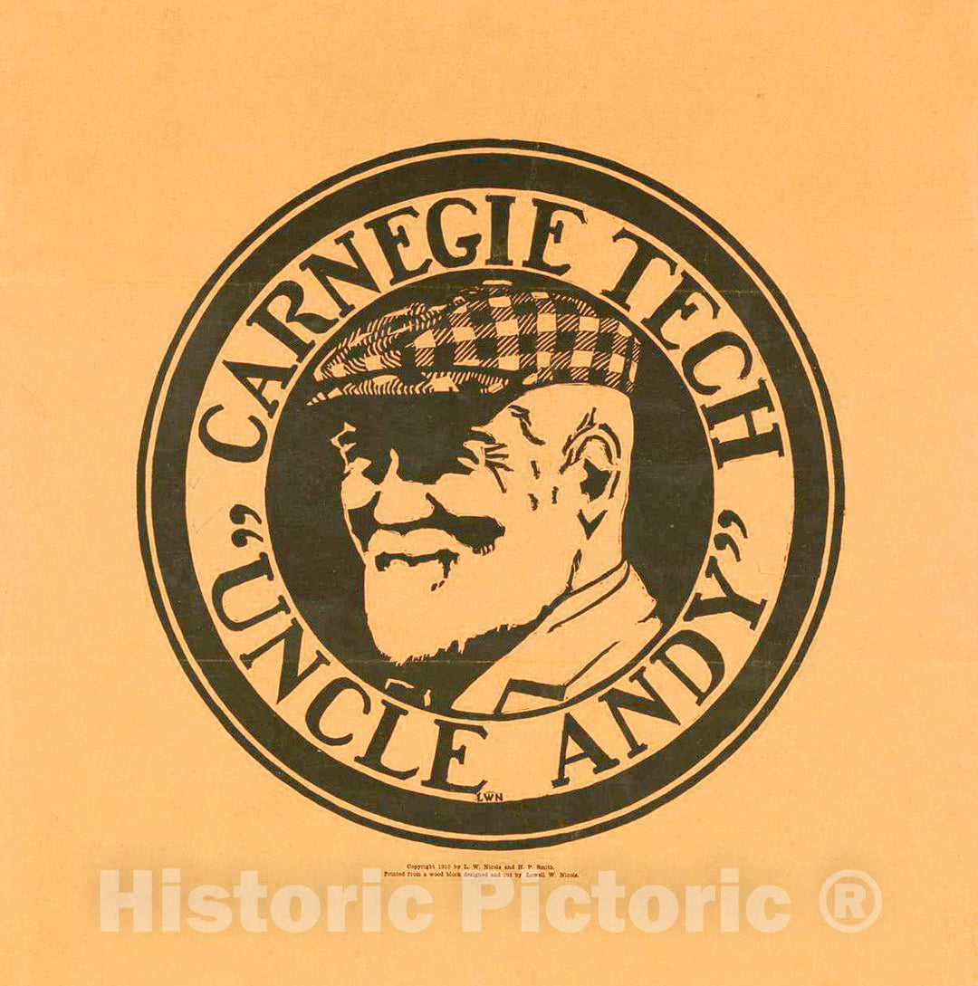 Vintage Poster -  Carnegie Tech - Uncle Andy, Historic Wall Art