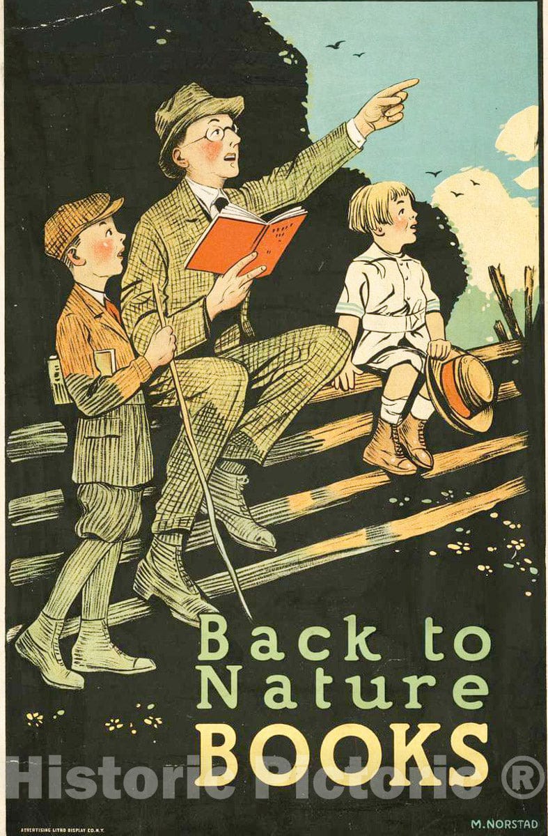 Vintage Poster -  Back to Nature Books, Historic Wall Art