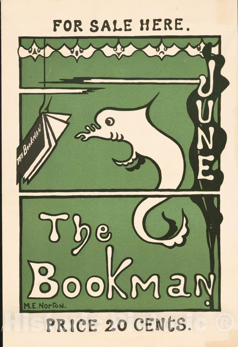 Vintage Poster -  The Bookman. June. for Sale here. Price 20 Cents, Historic Wall Art