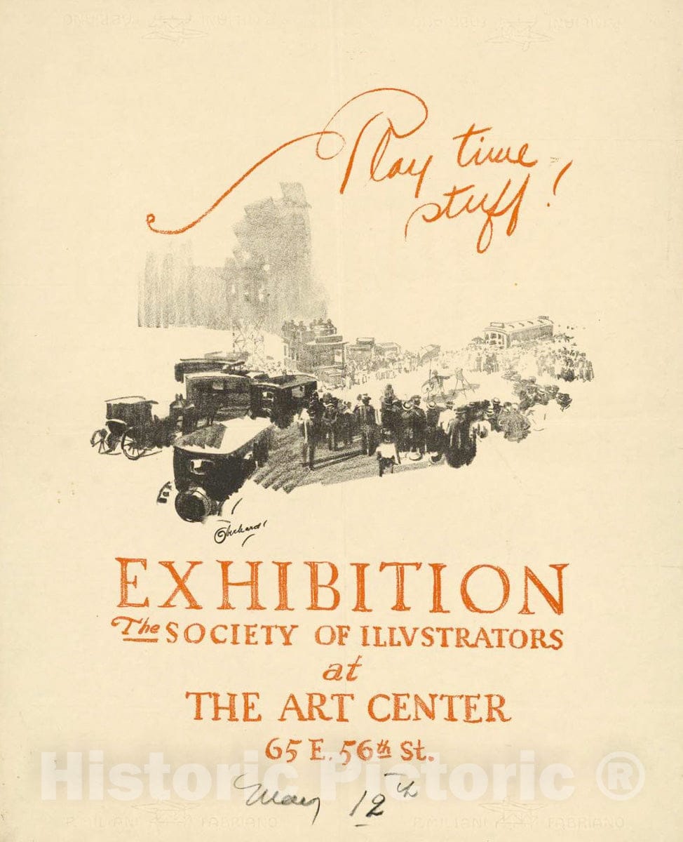 Vintage Poster -  Play time Stuff! Exhibition, The Society of Illustrators at The Art Center, Historic Wall Art