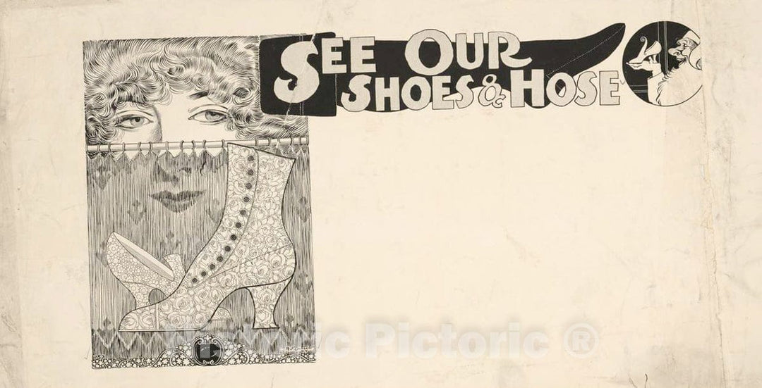 Vintage Poster -  See Our Shoes & Hose, Historic Wall Art