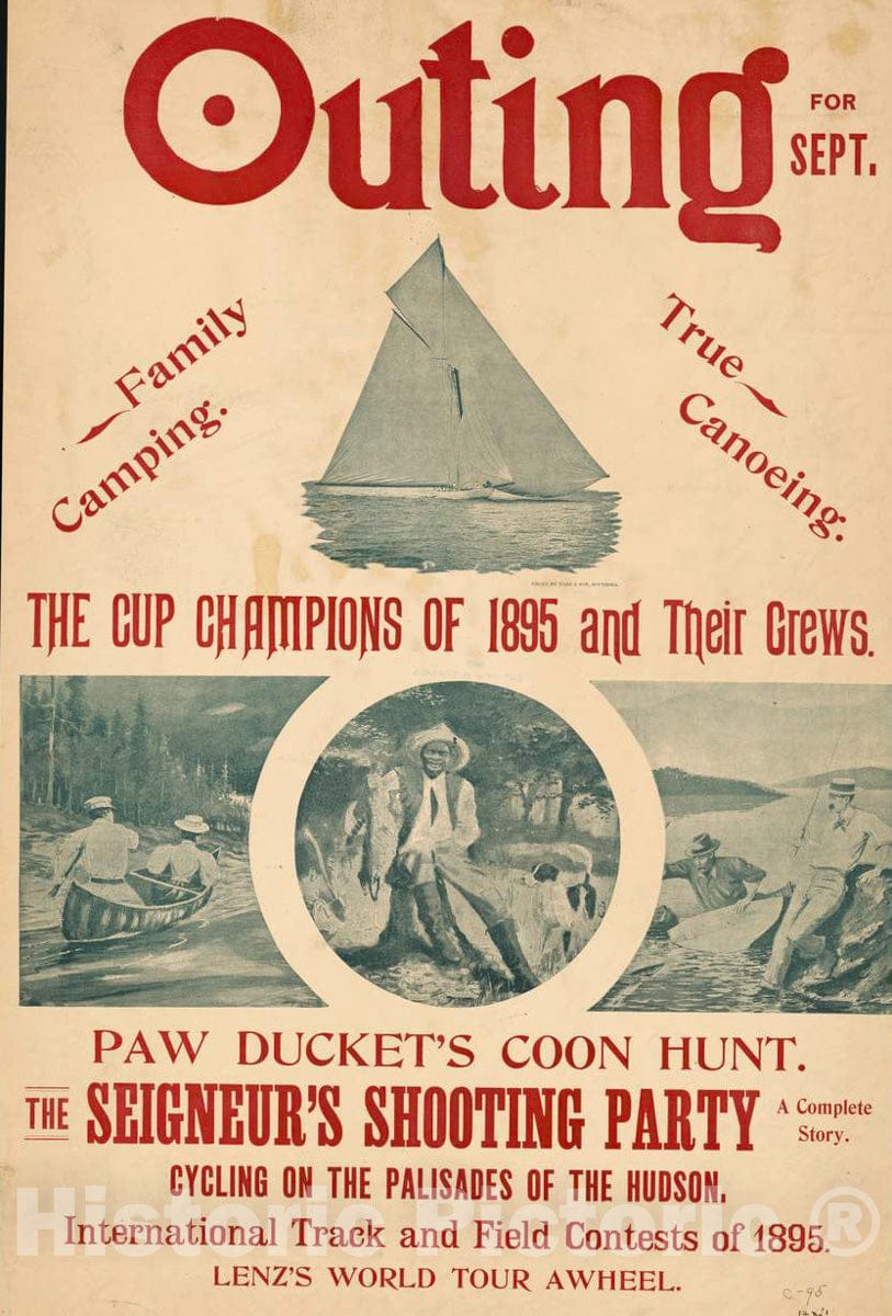 Vintage Poster - Outing for Sept. The Cup of Champions of 1895 and Their Crews, Historic Wall Art