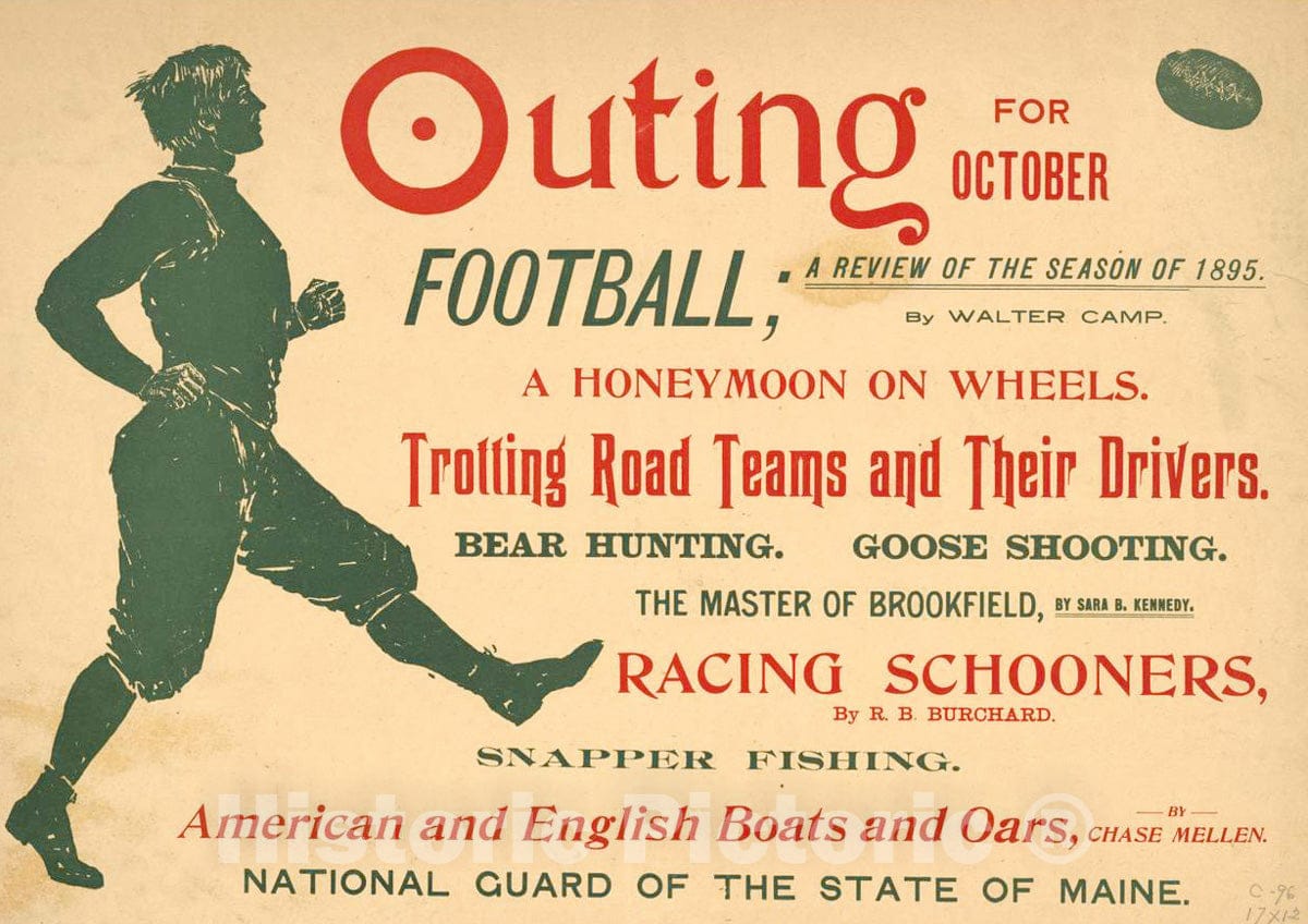 Vintage Poster -  Outing for October, Historic Wall Art