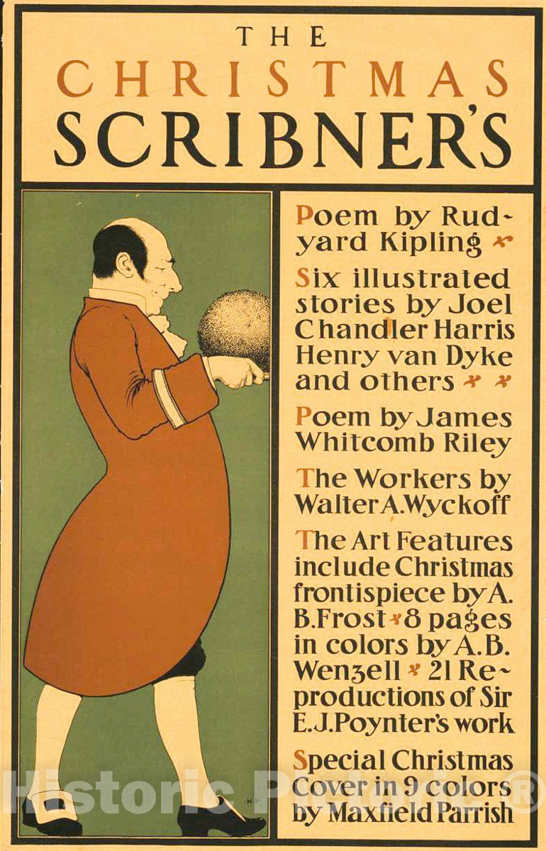 Vintage Poster -  The Christmas Scribner's, Historic Wall Art