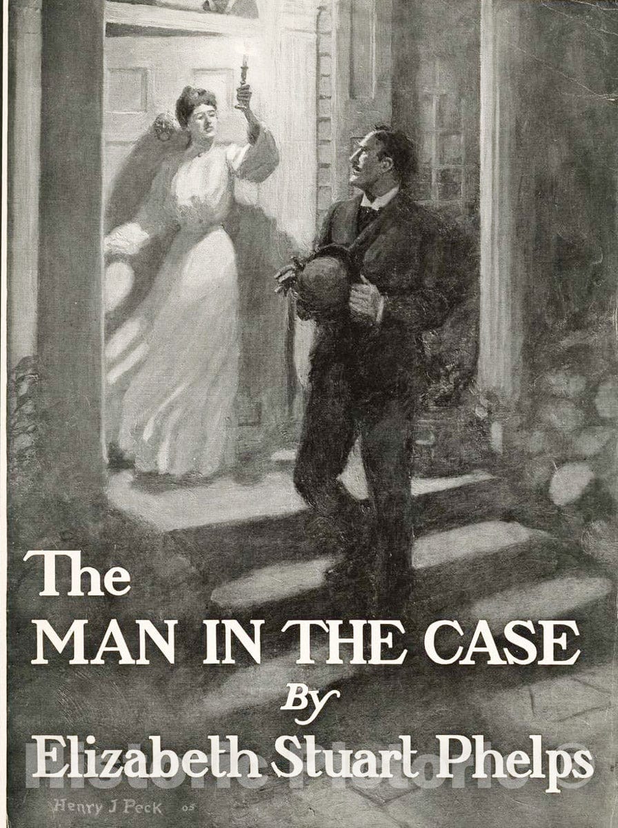 Vintage Poster - The Man in The case by Elizabeth Stuart Phelps, Historic Wall Art