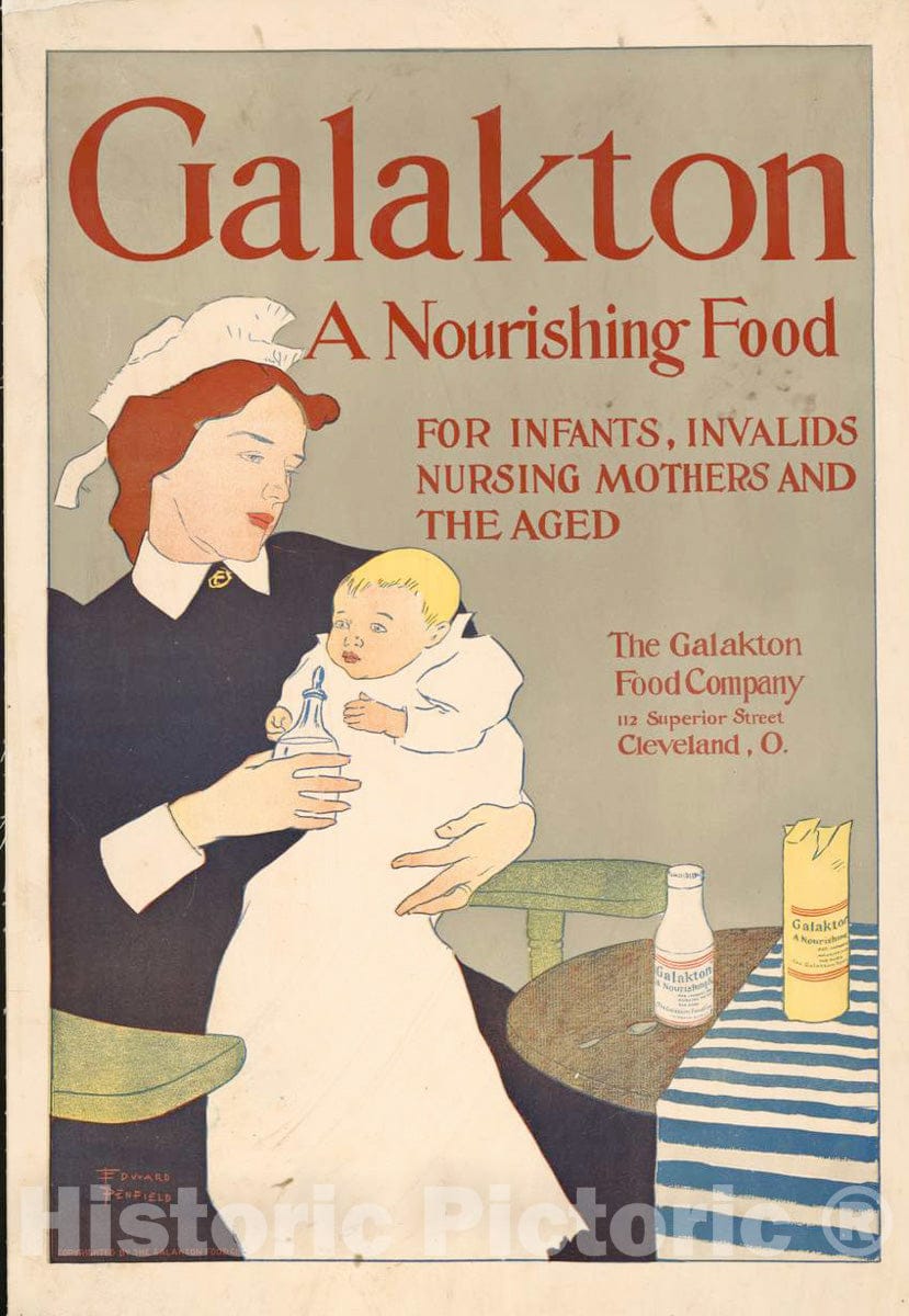 Vintage Poster - Galakton, a Nourishing Food for Infants, invalids, Nursing Mothers, and The Aged, Historic Wall Art