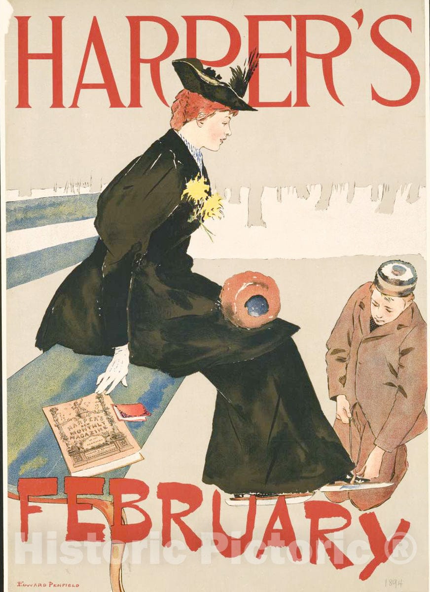 Vintage Poster -  Harper's [for] February 2, Historic Wall Art