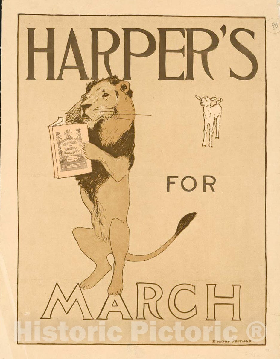 Vintage Poster -  Harper's for March, Historic Wall Art