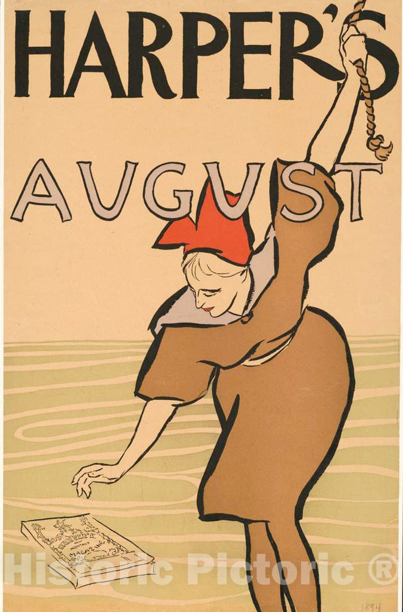 Vintage Poster -  Harper's [for] August, Historic Wall Art