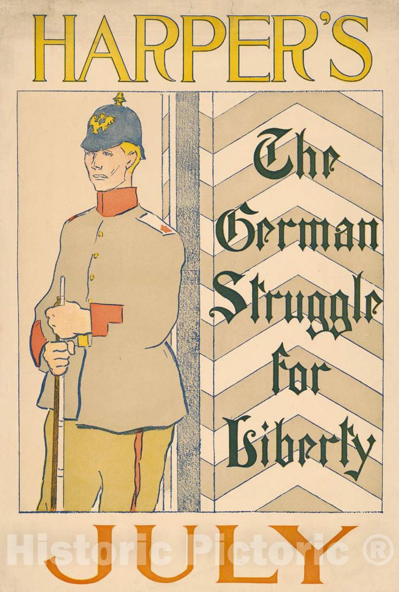 Vintage Poster -  Harper's [for] July. The German Struggle for Liberty, Historic Wall Art